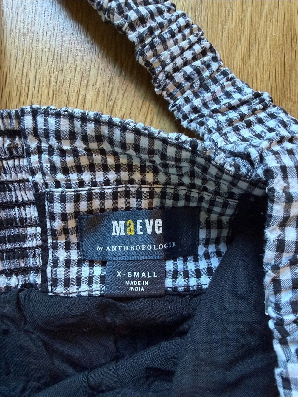 Maeve by Anthropologie Gingham Black and White Sundress with Crossback Straps - Picture 4 of 12
